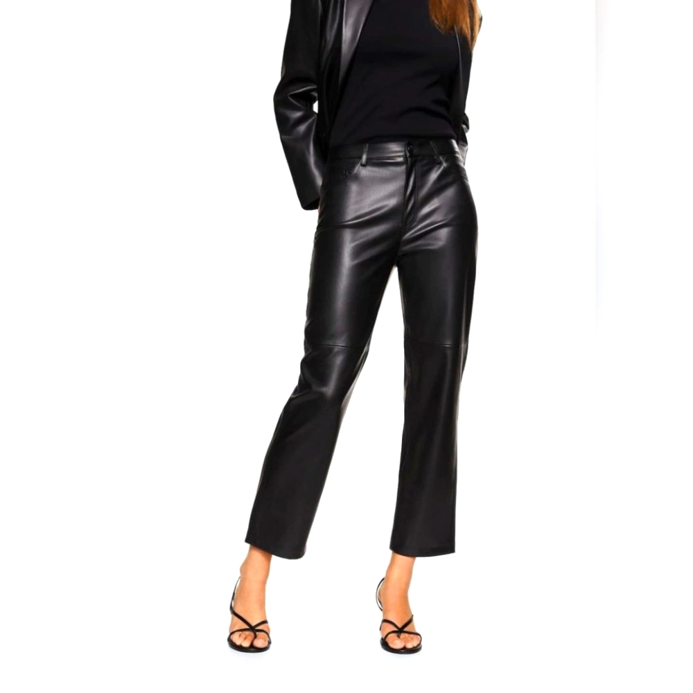 Mango faux leather pants